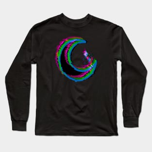 Glitched moon Long Sleeve T-Shirt